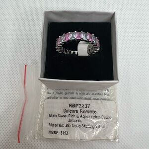 Pink & Aquamarine Ring - Unicorn Favorite!